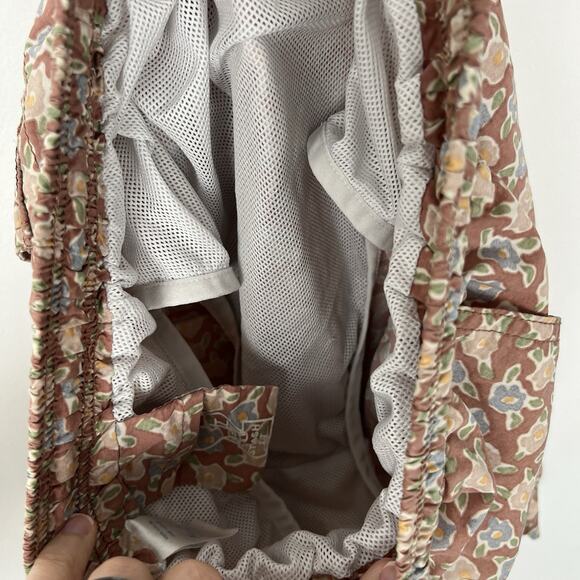 Katin Size‎ M Floral Volley Swim Trunks Tan Drawstring Shorts Lined Beach Surf - Picture 8 of 10